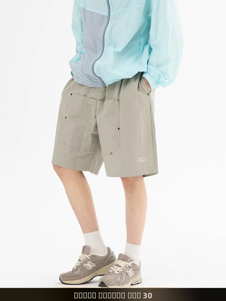 

Retro Japanese Sle Qui Dry Elastic Waist orts Streetwear Beach Five ket Sports Summer Casual Straight Leg Teenage ...