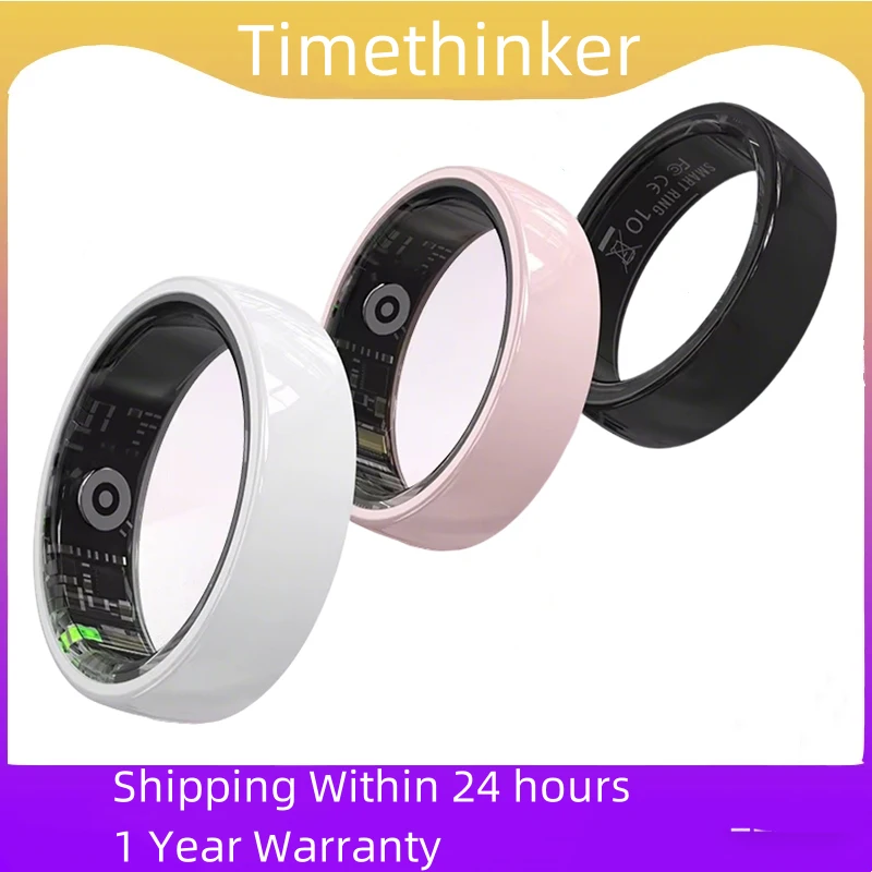 R12 Smart Ring with Charging Case Women Men Gesture Control Heart Rate Sleep Monitor SmartRing 5ATM Waterproof For Android IOS