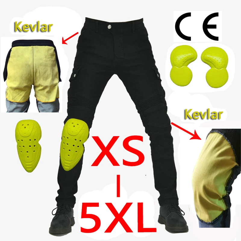 Hithotwin Kevlar protection motorcycle jeans Moto pants leisure riding trousers off-road motocross Aramid riding pants