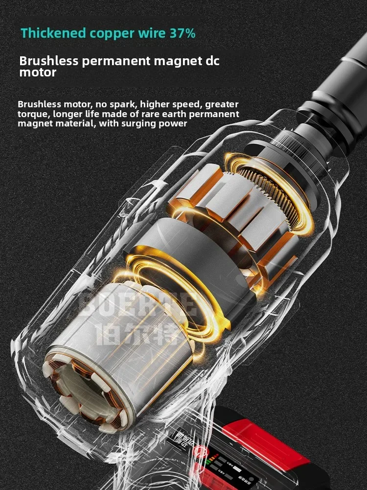 Utensile elettrico a coppia elevata per avvitatore a percussione elettrico senza spazzole per impieghi gravosi 110 V/220 V per riparazioni auto con caricabatterie CA