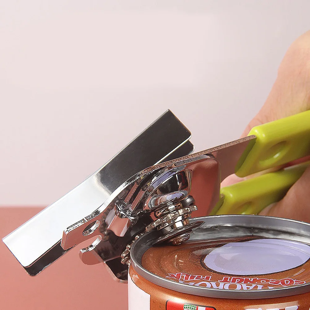 

2Pcs Metal Can Opener Comfortable Handle Manual Opening Tool for All Size Cans Bottles Kitchen Gadget Home Travel Green