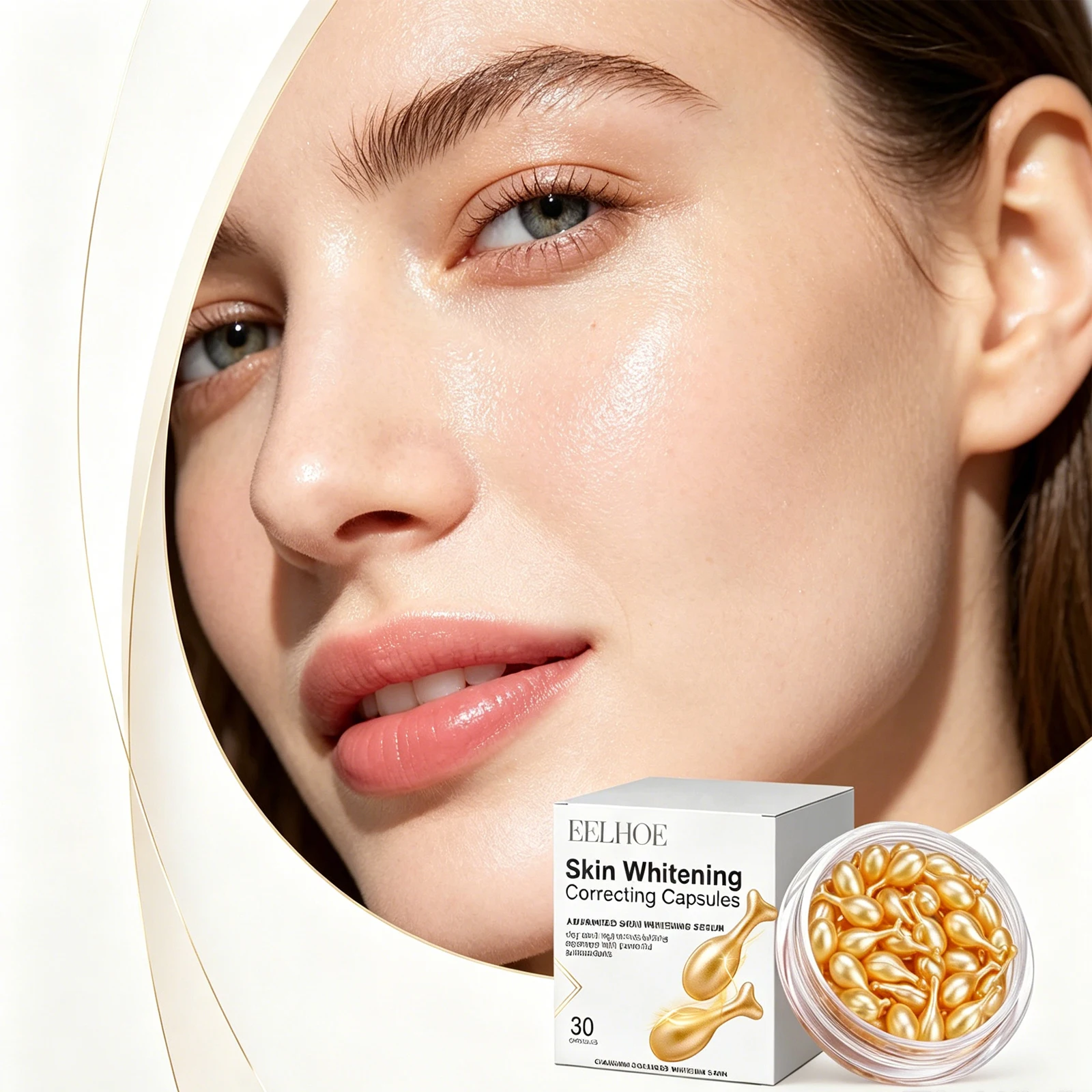 EELHOE Radiance Beauty Capsules Moisturizing Hydrating Face Serum For Even Skin Tone And Natural Glow Daily Use Lightweight Form