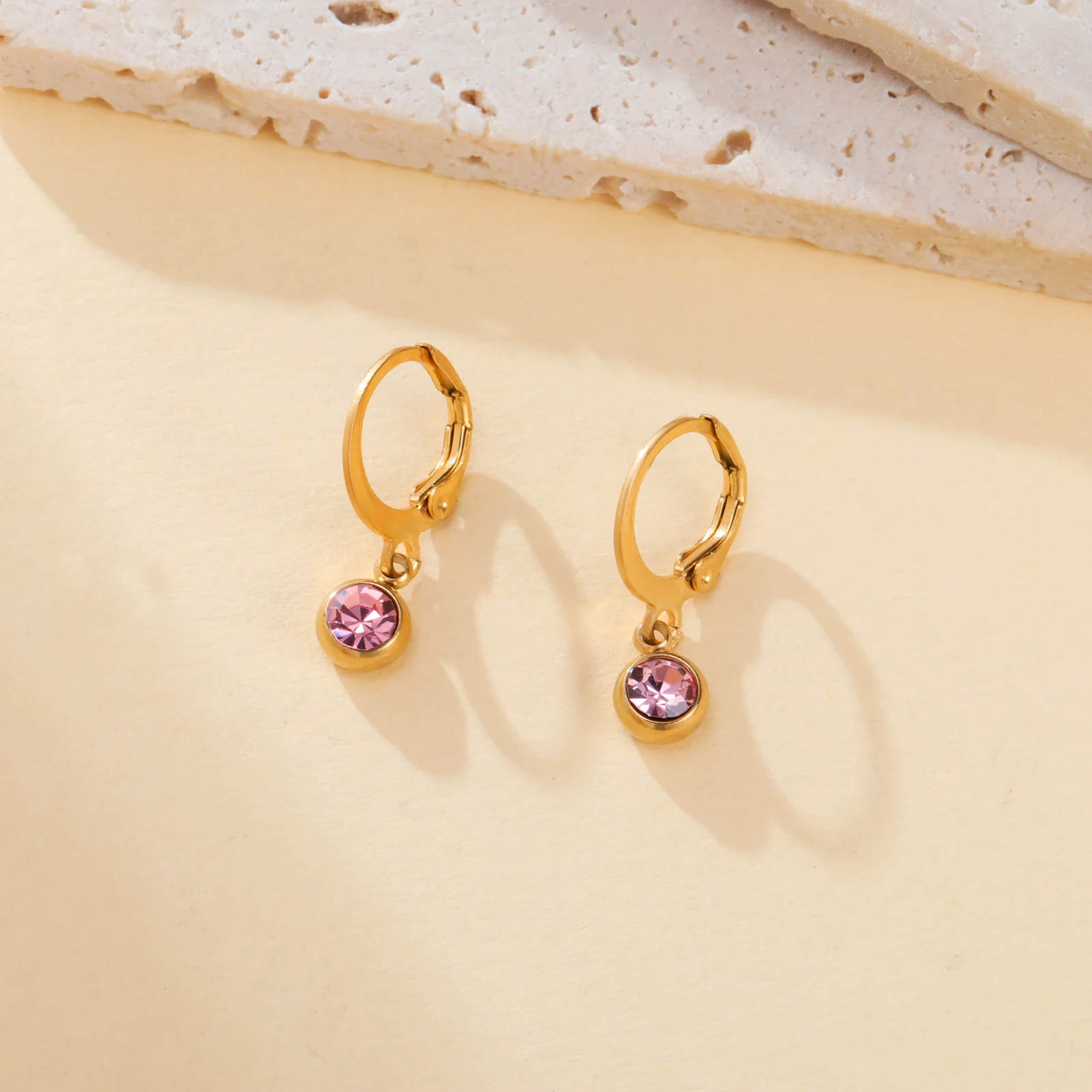 Cazador جوهرة الأقراط الفولاذ المقاوم للصدأ 12 شهرا كريستال إسقاط أقراط للنساء مجوهرات للبنات الاتجاه 2025 هدايا عيد الميلاد