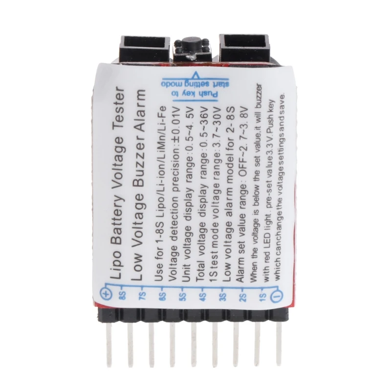 Lipo Battery Voltage Tester 2 in 1 Low Voltage BuzzerRC Accessory LED Alarm Loud Alarm Sound fits for Lithium Battery