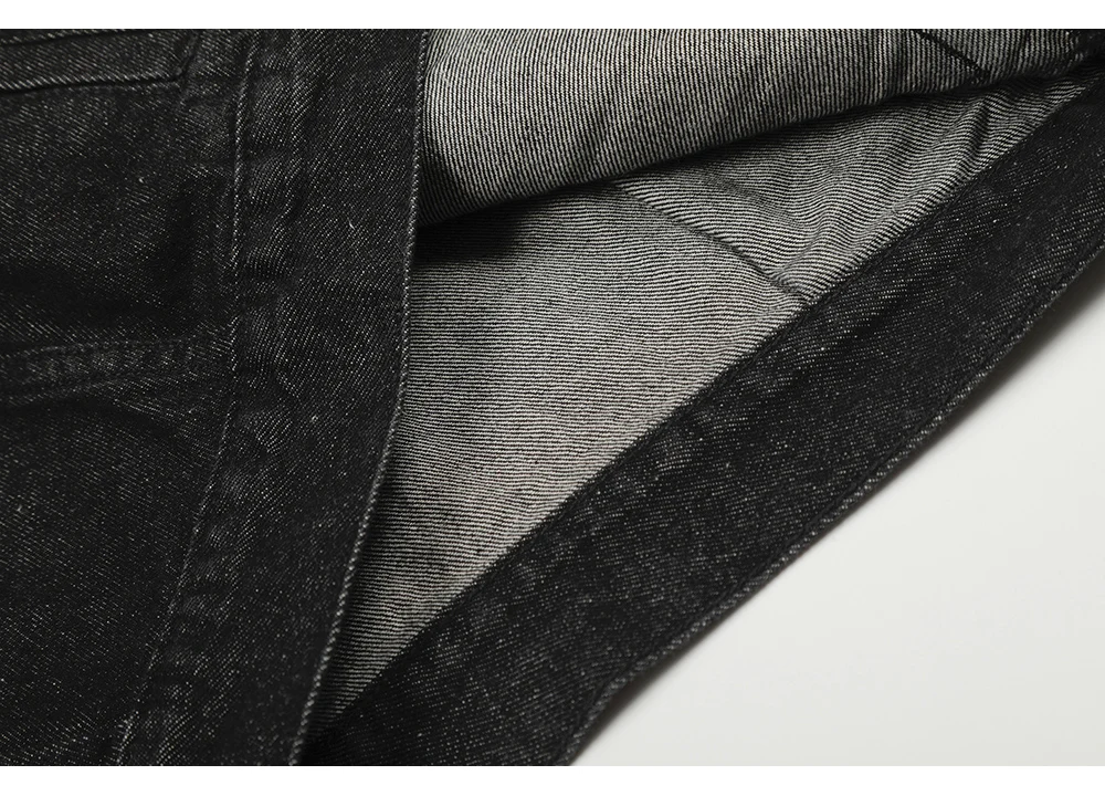 Herren Vintage-Jeansjacke mit Flugzeug-Schnalle, Türkis-Knopf-Mantel, lässige amerikanische Retro-Streetwear, schwarze kurze Oberbekleidung – Detail 14