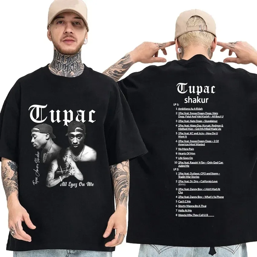 2023 Rapper Tupac 2pac Graphic T-shirt Men Casual Short Sleeve T-shirt Hip Hop Street Wear High Quality Fashion Cotton T-shirt