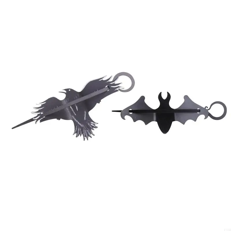 

P8DB Halloween Cosplay Costume Barrettes Bird Hair Black Raven Hairpin Bat Hair Clips for Women Girls
