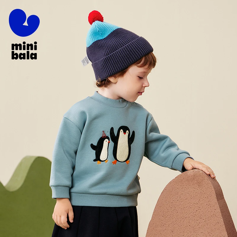 سويت شيرت ميني بالا للأطفال 2025 شتاء جديد مبطن بالصوف ناعم وصديق للبشرة #3