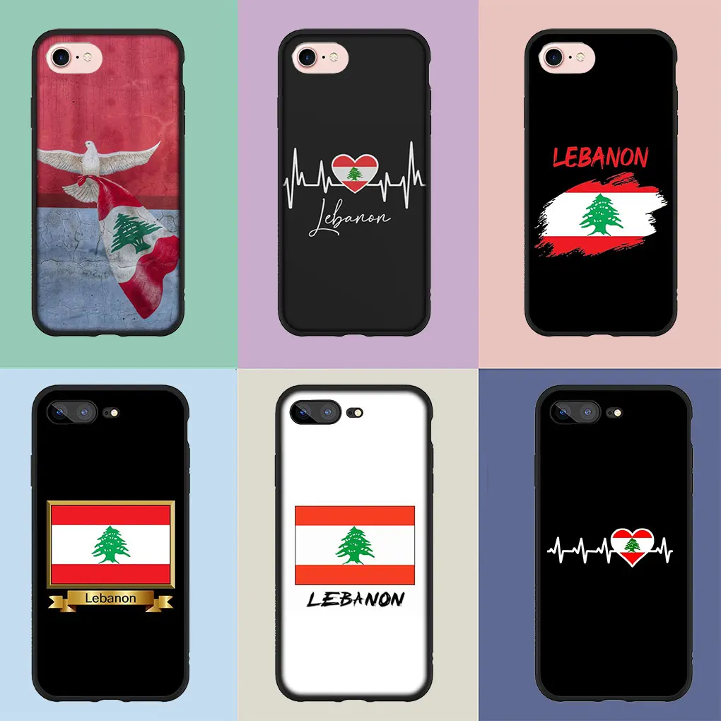 Lebanon Flag Map Soft Casing for Apple iPhone 15 14 13 12 11 Pro XS Max XR 6 6S Plus + SE 14+ 6+ Phone Cover Case