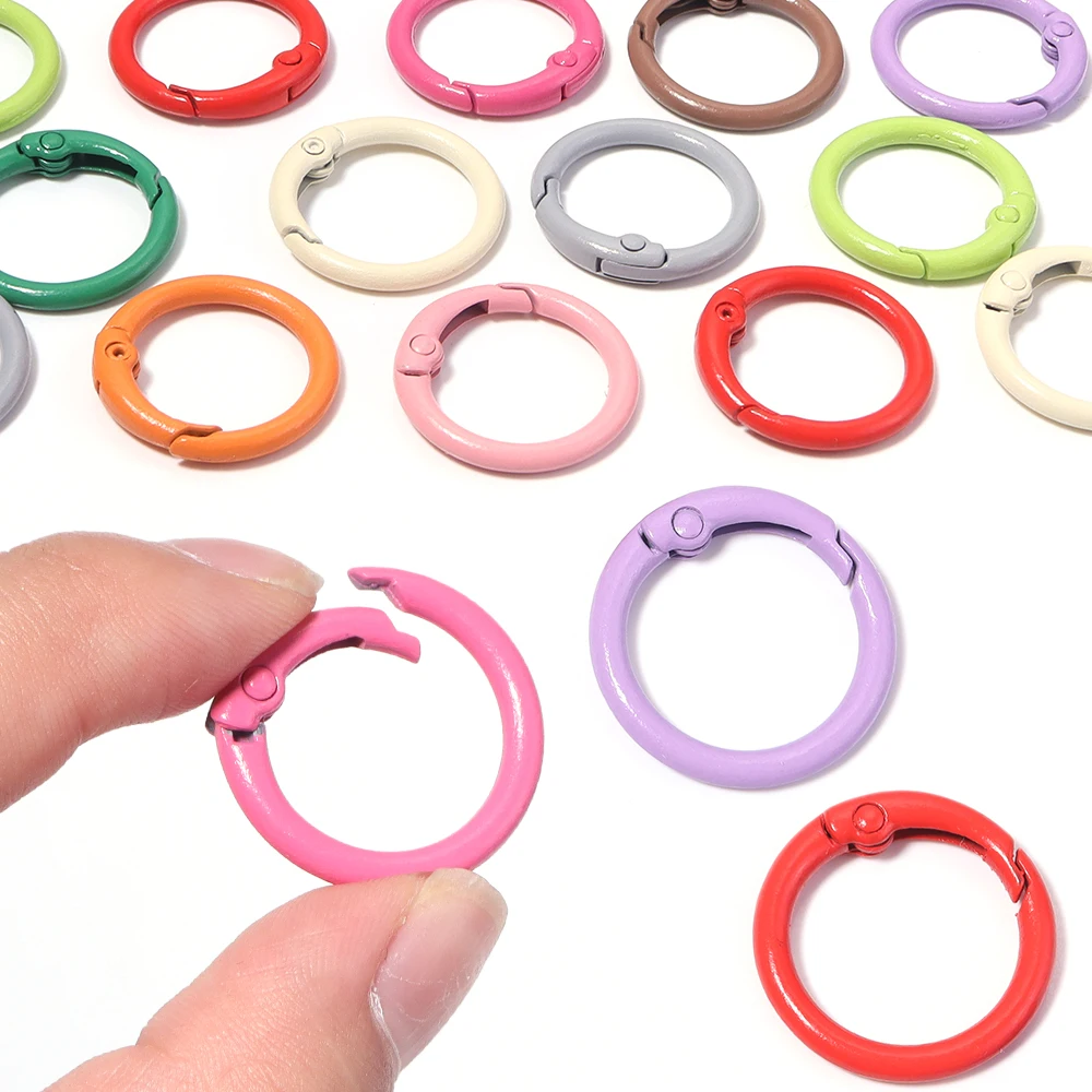 20pcs Metal O Ring Spring Clasps for DIY Jewelry Openable Round Carabiner Keychain Bag Clips Hook Dog Chain Buckles Connector - view 6