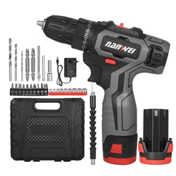 12V/18V Cordless Drill Electric Drill Cordless Screwdriver Mini Electric Power Screwdriver Drill 25+1 Torque Hammer Drill