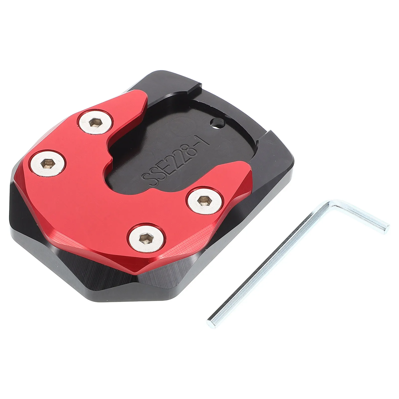 

1pc Motorcycle Kickstand Foot Plate Anti-Slip Extension Pad Support Accessory Durable Metal Easy Install Enhanced Stability For
