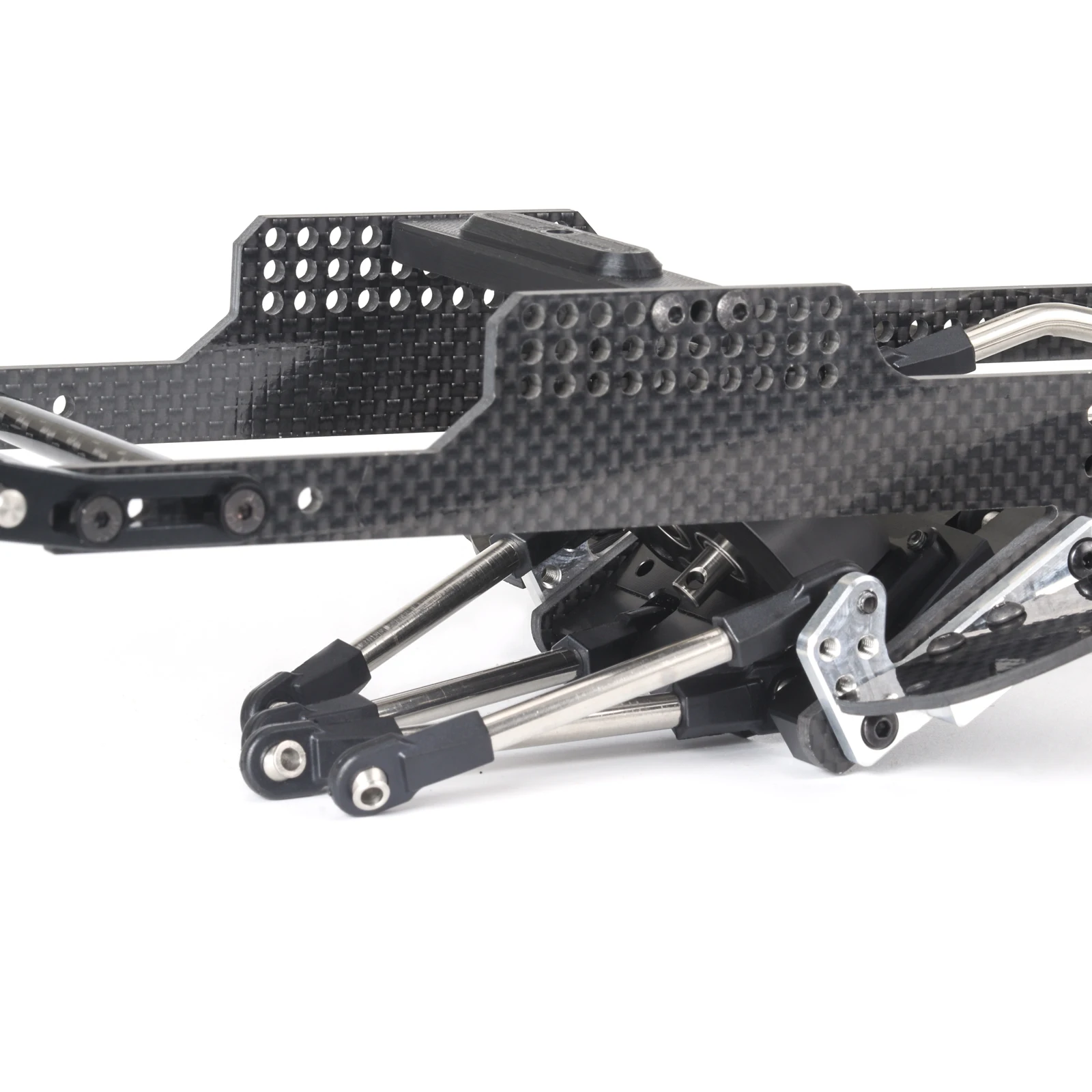 RC Performance Carbon LCG Chassis Kit with  Delrin Skid Plate for 1/10 RC Crawler Comp Rigs Capra SCX10 II