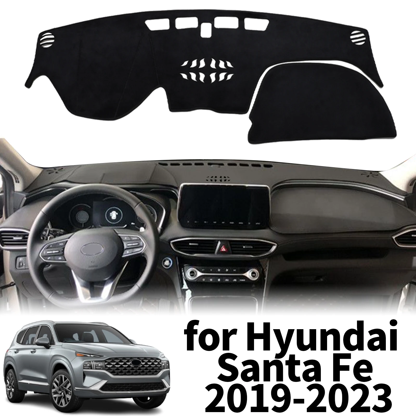 

fit for Hyundai Santa Fe Santafe 2019 2020-2023 Dashmat Dashboard Cover Pad Protective Carpet DashMat Sunshade Car Accessories