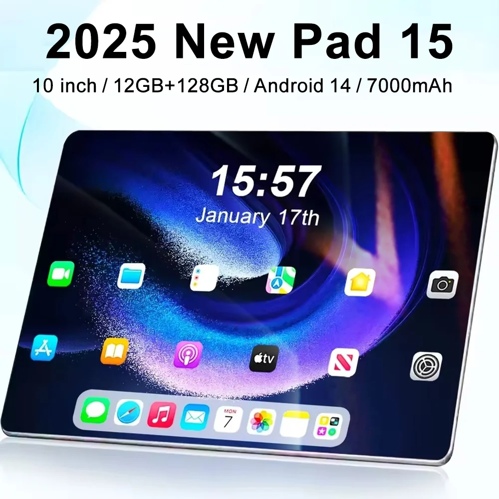 

5G Pad Новый 10,1-дюймовый планшетный ПК 12 ГБ ОЗУ 512 ПЗУ Поддержка SIM-карт видеозвонок Двойные камеры Google Play Android 14 Аккумулятор 7000 мАч