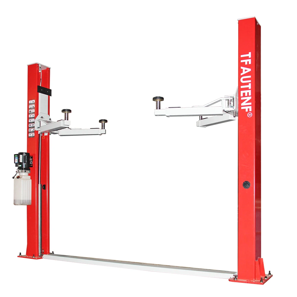 TFAUTENF 4500kg Electrical Hydraulic Two Post Car Lift / Base Plate 2 Post Auto Lift From China Factory Car Lifts Auto Hoist