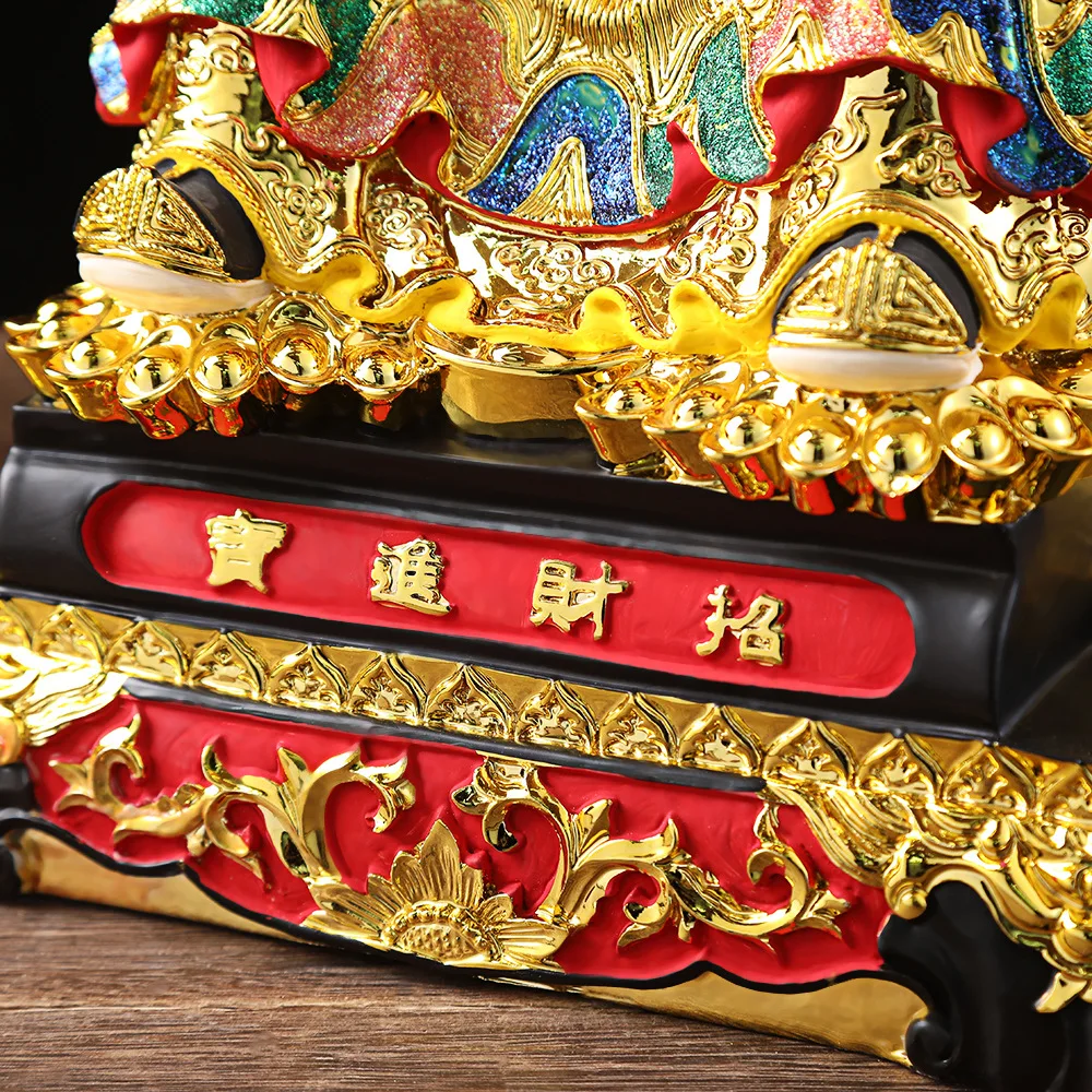 Attract Wealth Nine Dragons God of Fortune Prosperity Home Living Room Worship Idol Company Resin Ornaments