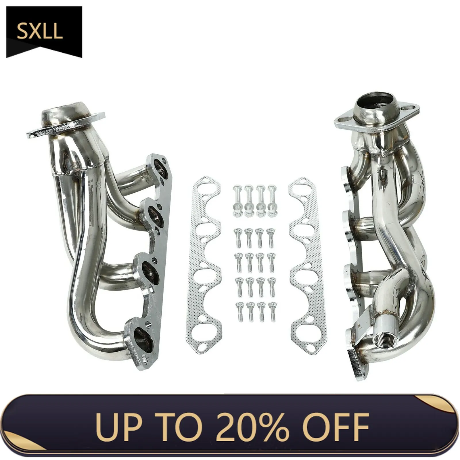 

SXLL F150 F250 87-96 5.8l V8 EH28947 New Exhaust Pipe for Short Stainless Steel Exhaust Manifold Header Stainless Steel