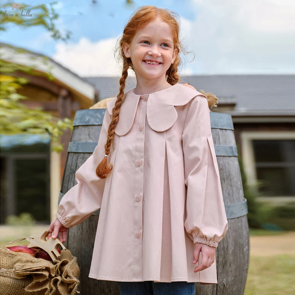 Dave Bella Childrens Spring Windbreaker Jacket Girls Pink Autumn Casual Coat Party Outdoor Clothes Kids Outwear DK1260030