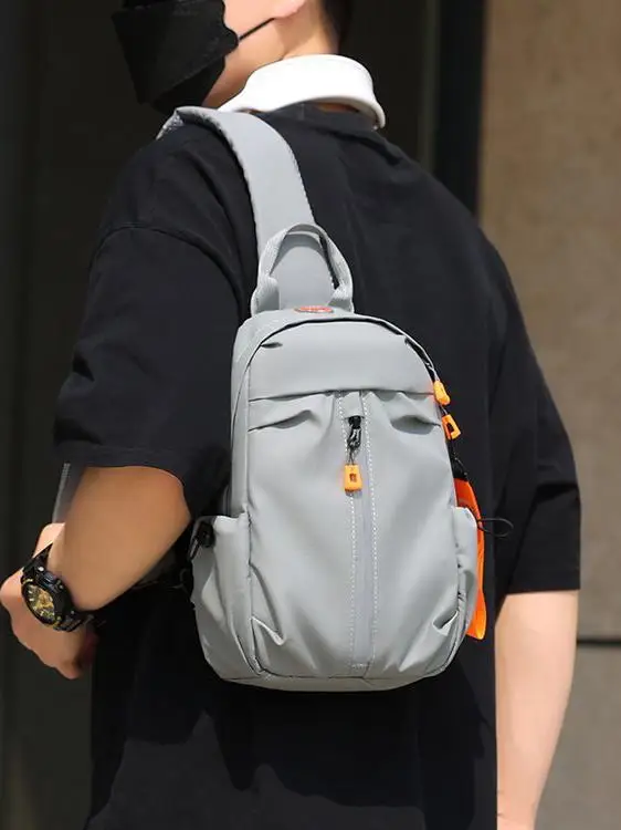 Sporty Men's Crossbody Bag Simple Single Shoulder Student Waist Bag Trendy Japanese Style Small Backpack Fashionable Chest Bag