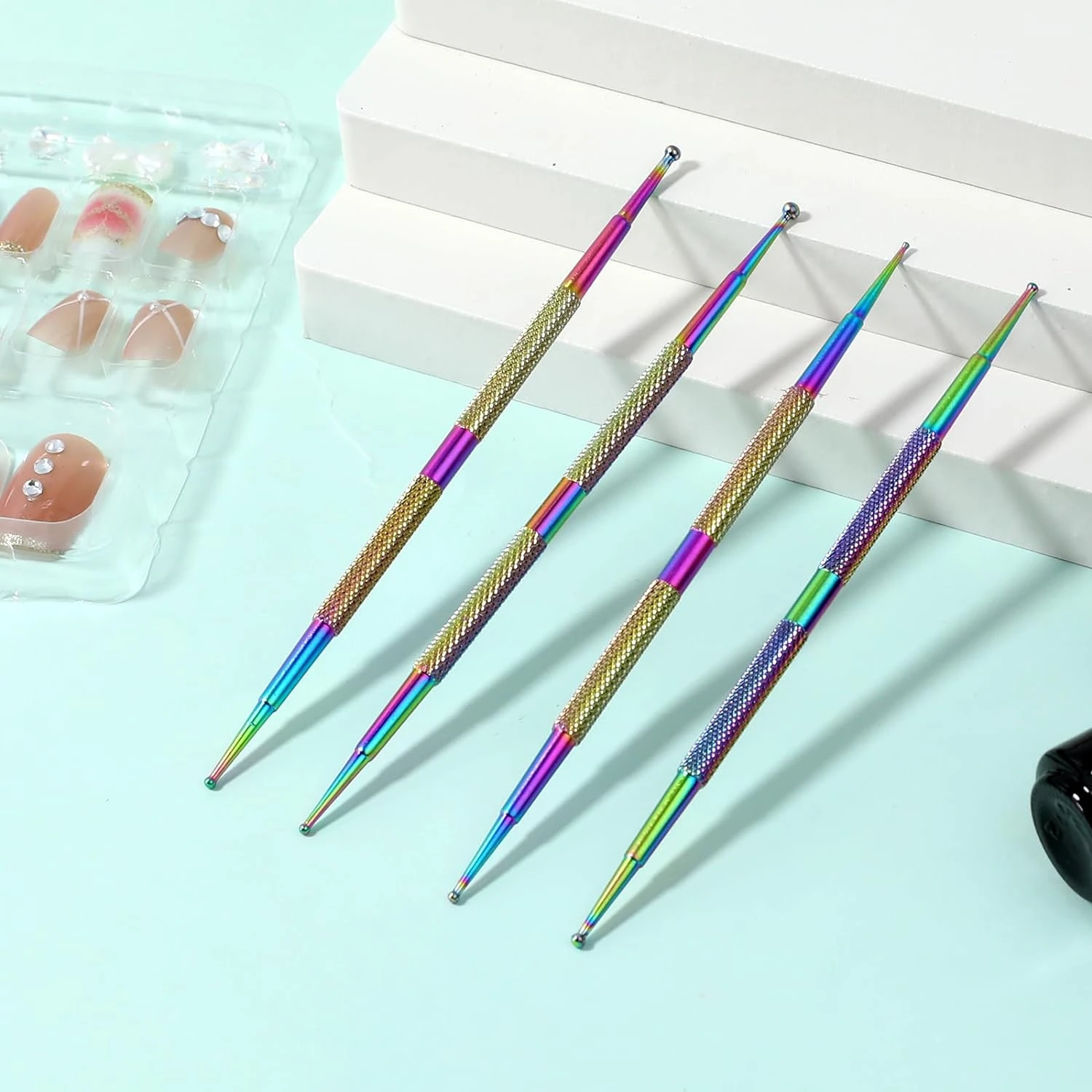 Unlock your creative potential with this versatile Nail and Clay Art Dotting Tools Set - Perfect for DIY Manicures and Sculpture