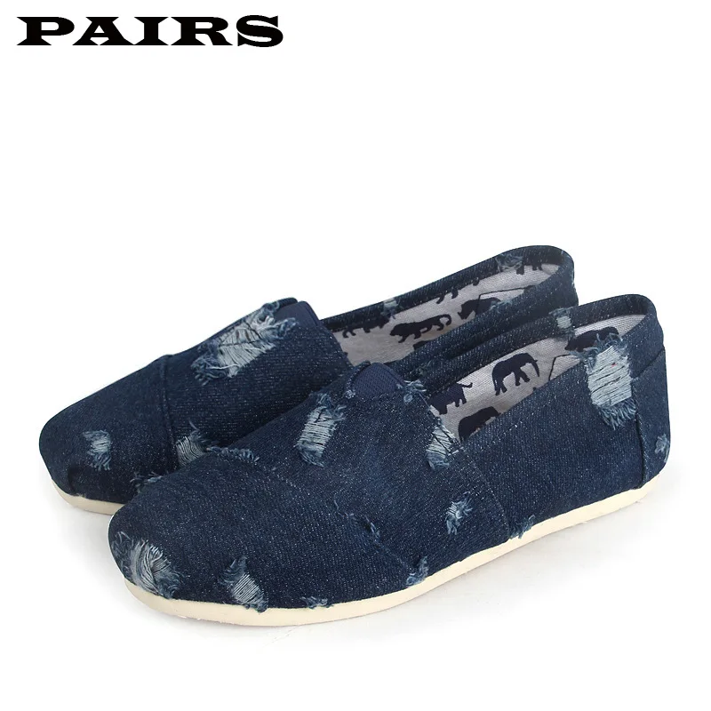 Spring Women Flat Shallow Loafers Men Canvas Shoes Denim Female Casual Shoes Comfortable Breathable Ladies Footwear Plus Size 44