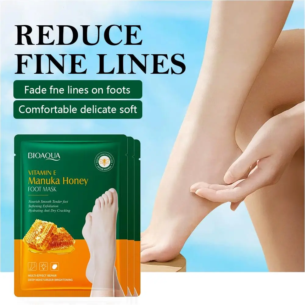 5/10Pcs Honey Exfoliating Foot Mask Vitamin E Nourishing Pedicure Socks Remove Dead Skin Callus Repair Dry Cracked Feet Care