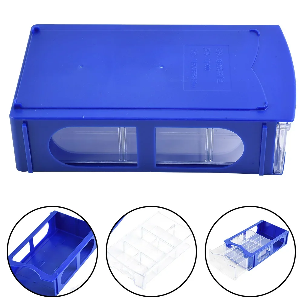 Parts Box Storage Box 80 Degree Celsius Stackable Thicken Storing Hardware Workshop Equipment Blue/transparent