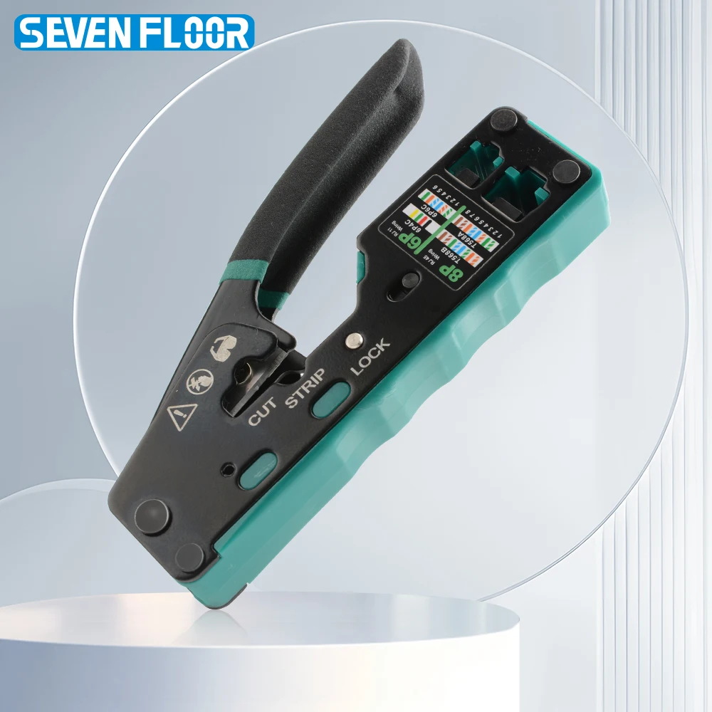 

RJ45 Crimp Tool RJ12/11 Crimper Plier Pass Through Ethernet Stripping Crimping Tool for Cat6 Cat5 Cat5e RJ45 Connectors