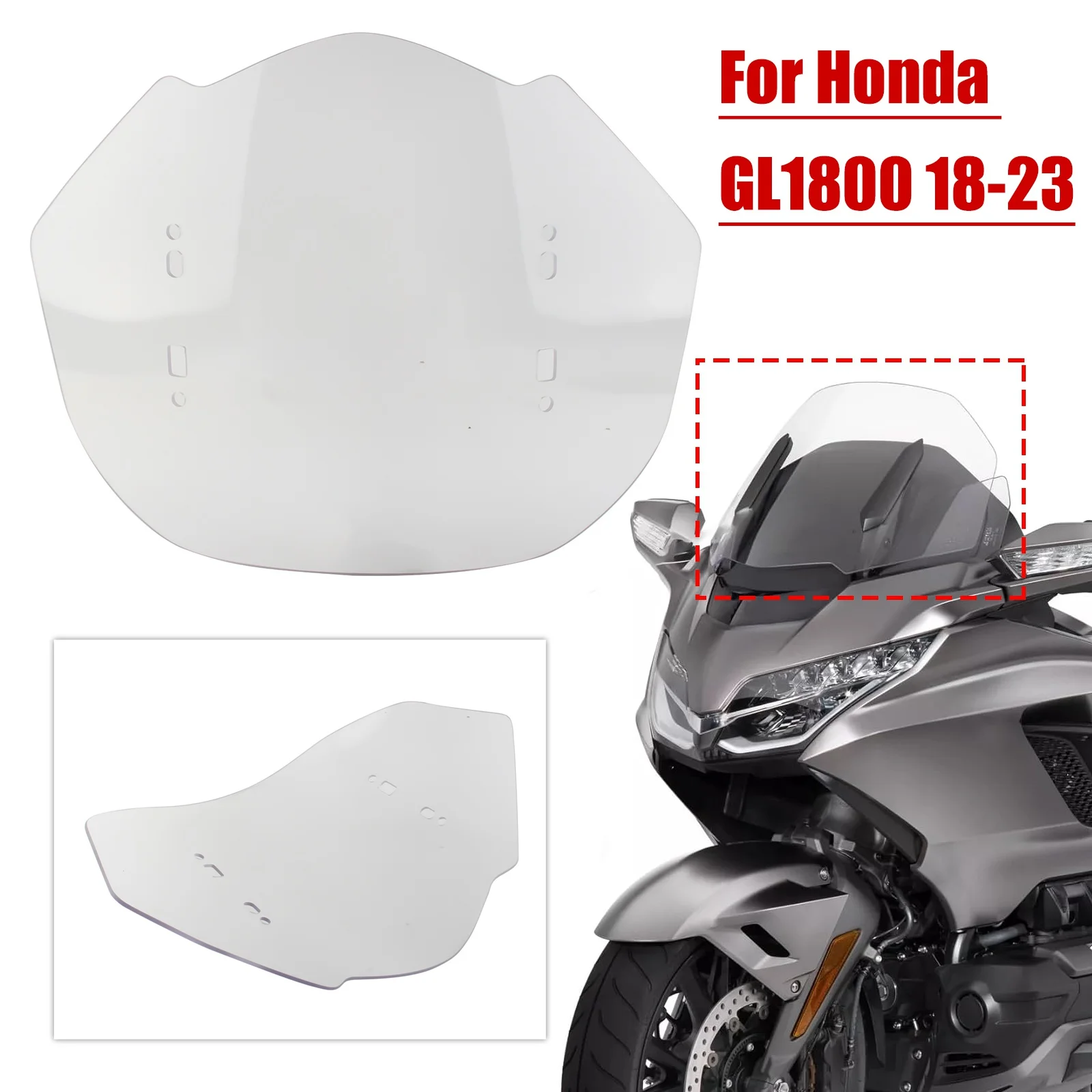 15 "الزجاج الأمامي للدراجات النارية الزجاج الأمامي ملحقات واقي الزجاج الأمامي لهوندا GL1800 2018-2023