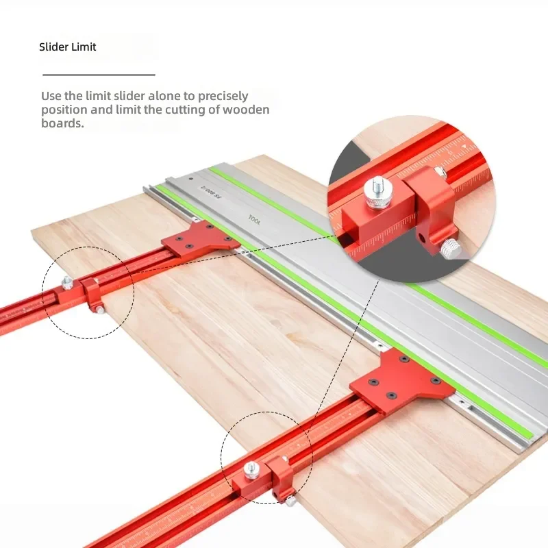 Woodworking Parallel Track Electric Circular Saw Cutting Plate Positioning Guide Rail Auxiliary Compatible with Festool