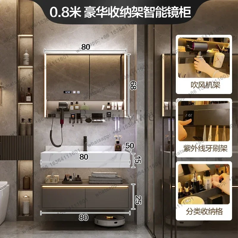 Simplicity Bathroom Cabinet Wall-mounted Design Vanity with Sink Mirror Cabinet Fashion Home Furniture