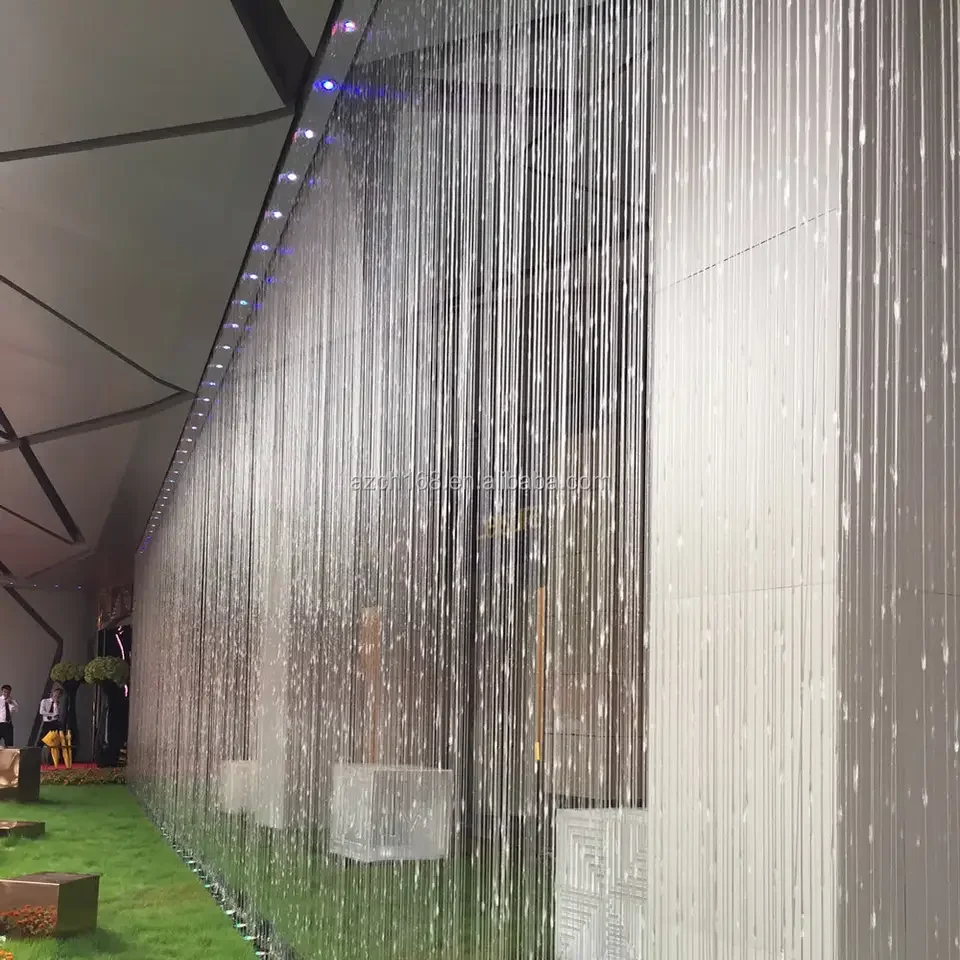 ที่กําหนดเองในร่มดิจิตอลผ้าม่านน้ําตกประดิษฐ์น้ําพุตกแต่ง