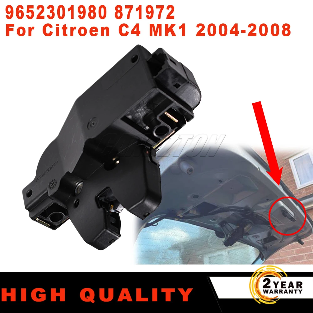 9652301980 871972 New Tailgate Lock Assembly Trunk Latch Black For Citroen C4 MK1 2004-2008 Latch Replacement Car Accessories