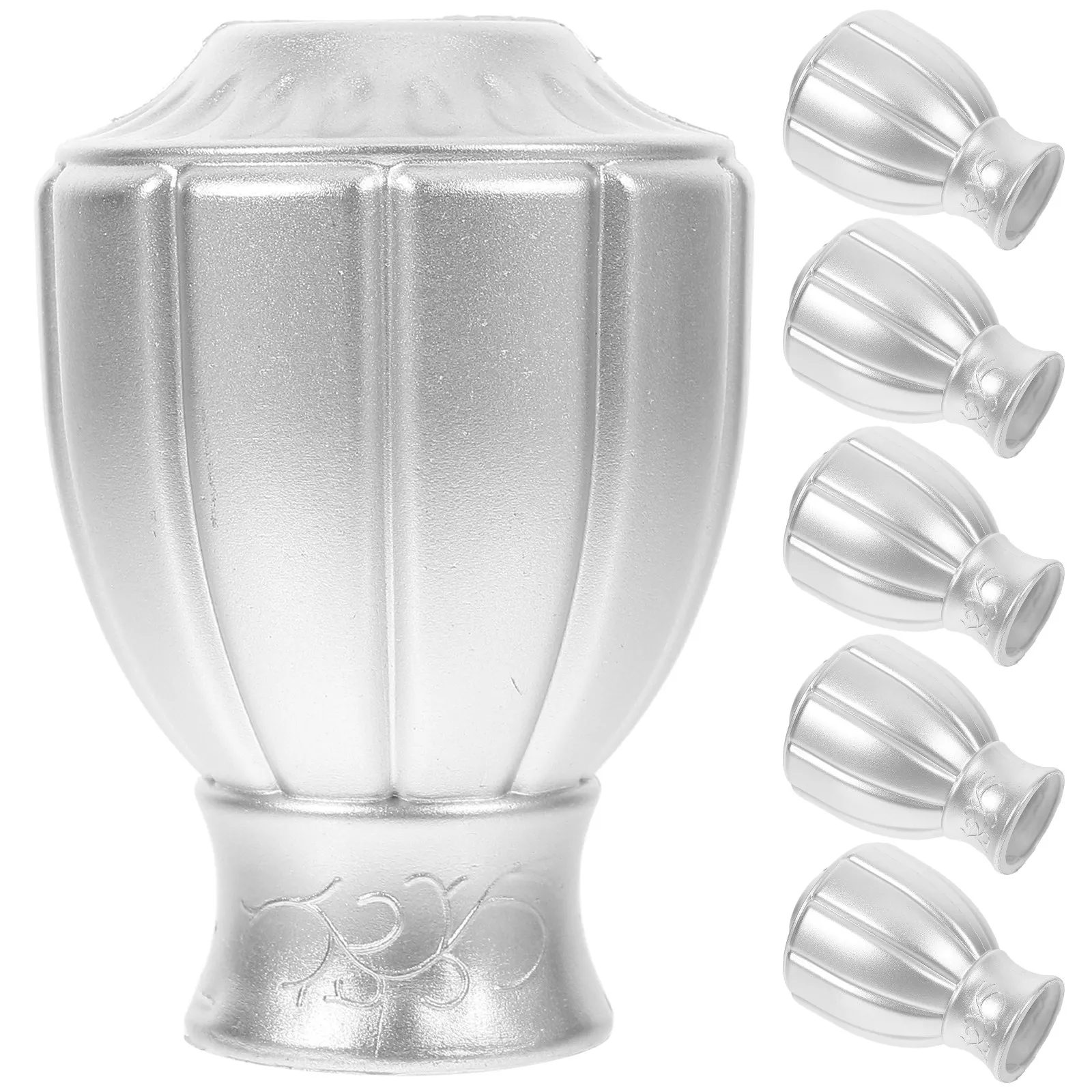 6Pcs Curtain Rod Decorative End Caps Plastic Drapery Finials Roman Rod End Covers Window Hardware Accessories for Living Room