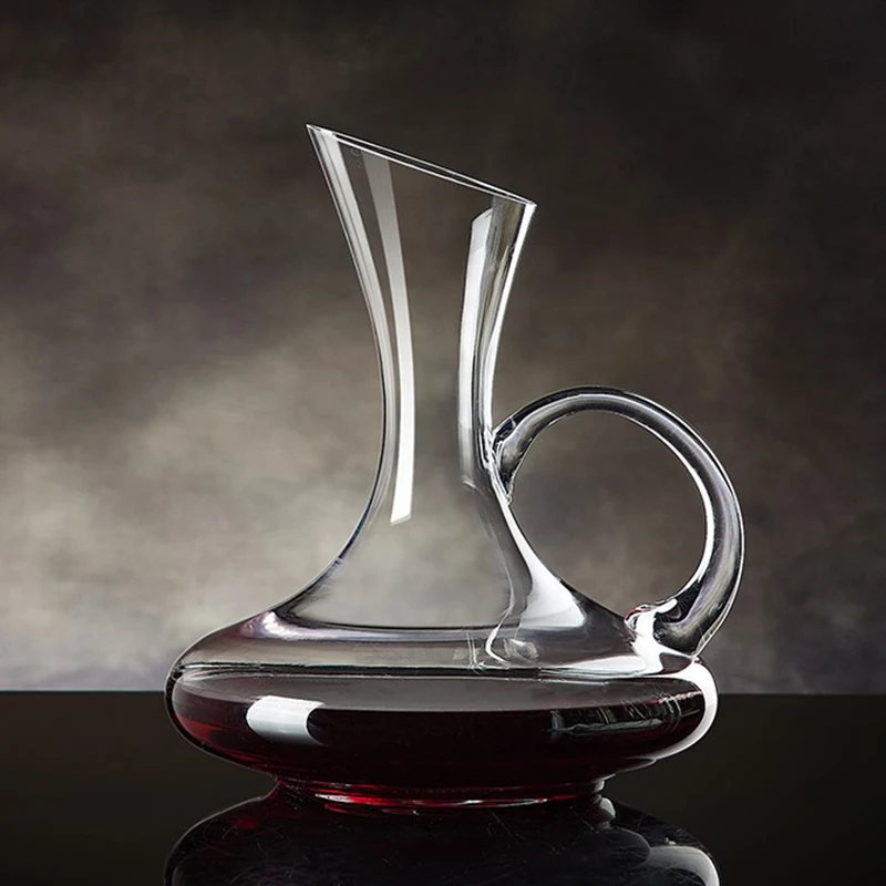 1500/1800ML Big Decanter Handmade Crystal Red Wine Decanter Brandy Champagne Glasses Decanter Jug Pourer Aerator for Family Bar