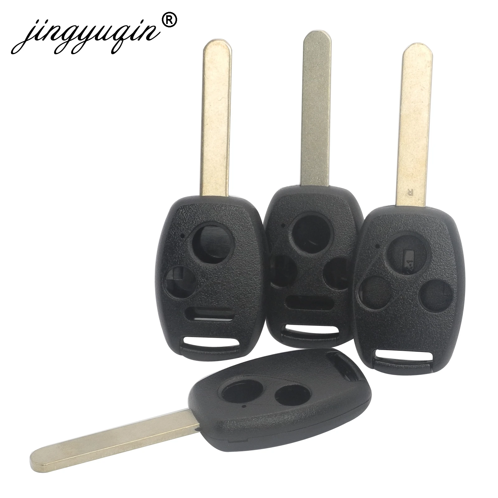 Jingyuqin carcasa de llave remota de coche de repuesto para Honda Accord Civic CRV Pilot Insight 2 2 + 1 3 + 1 4 botones Fob funda para llave de