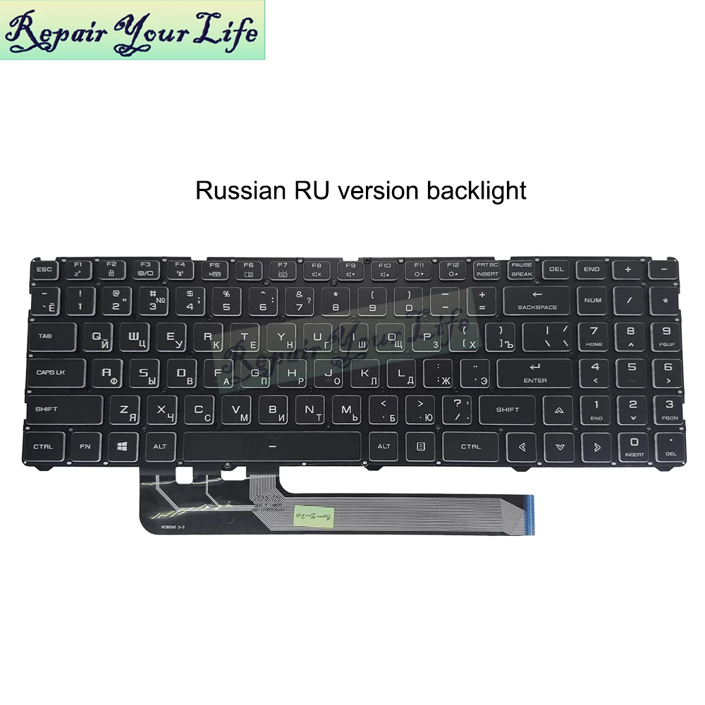 US Russian Backlit Keyboard for MECHREVO Z3 Air Pro, Z2 Air-s Series GM5TGEO, Z2 Z3 A62 AIR GWTN156-2 GWTN156-3 KBDR15B00C-4011