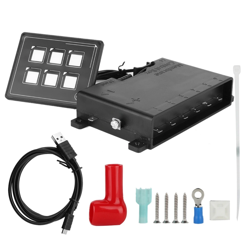 12-24V Car  6P LED Touch Membrane Control Panel Switch Electronic Accessory Membrane Control Switch Car Accessory Part
