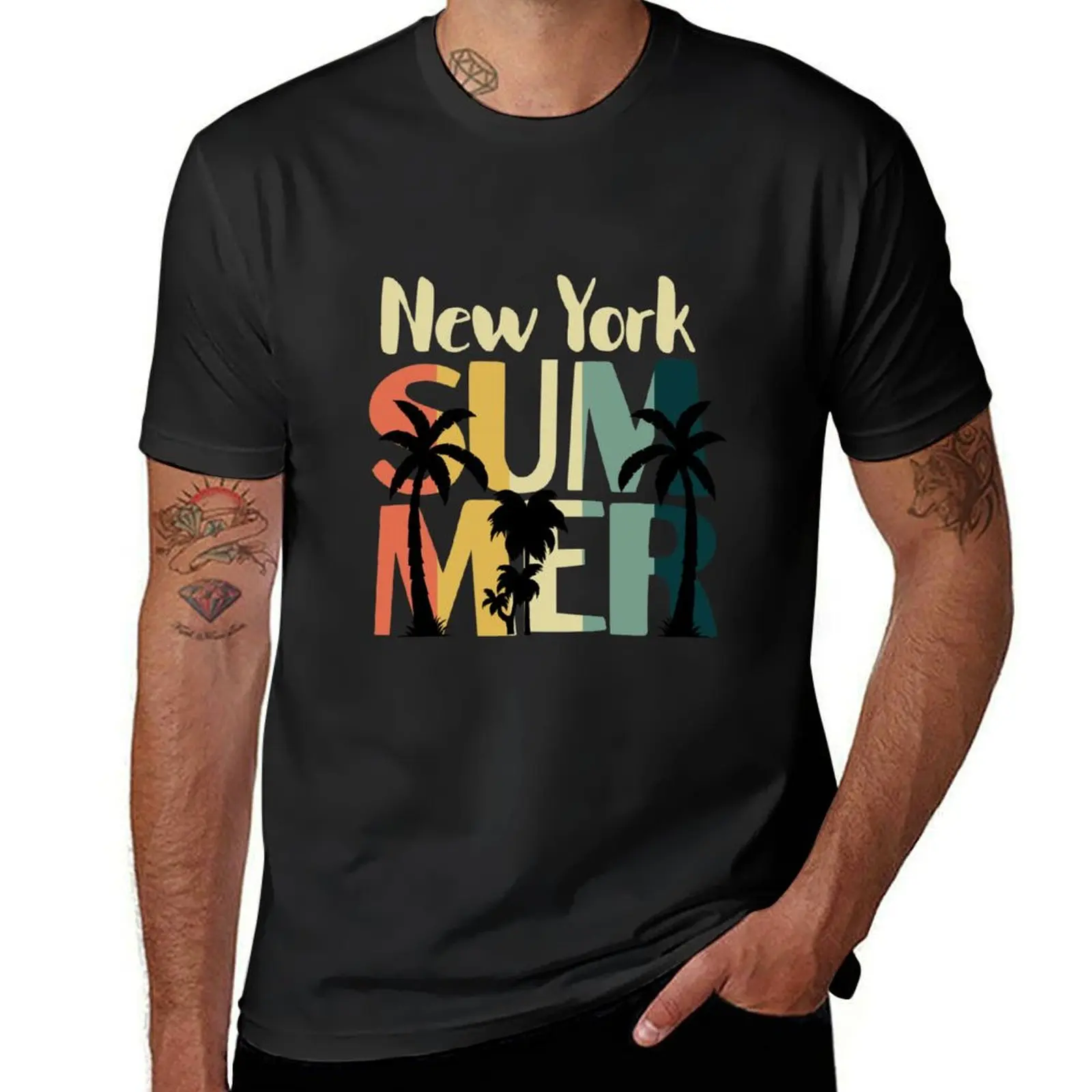 New York Summer Vintage T-shirt kawaii clothes Blouse mens vintage t shirts