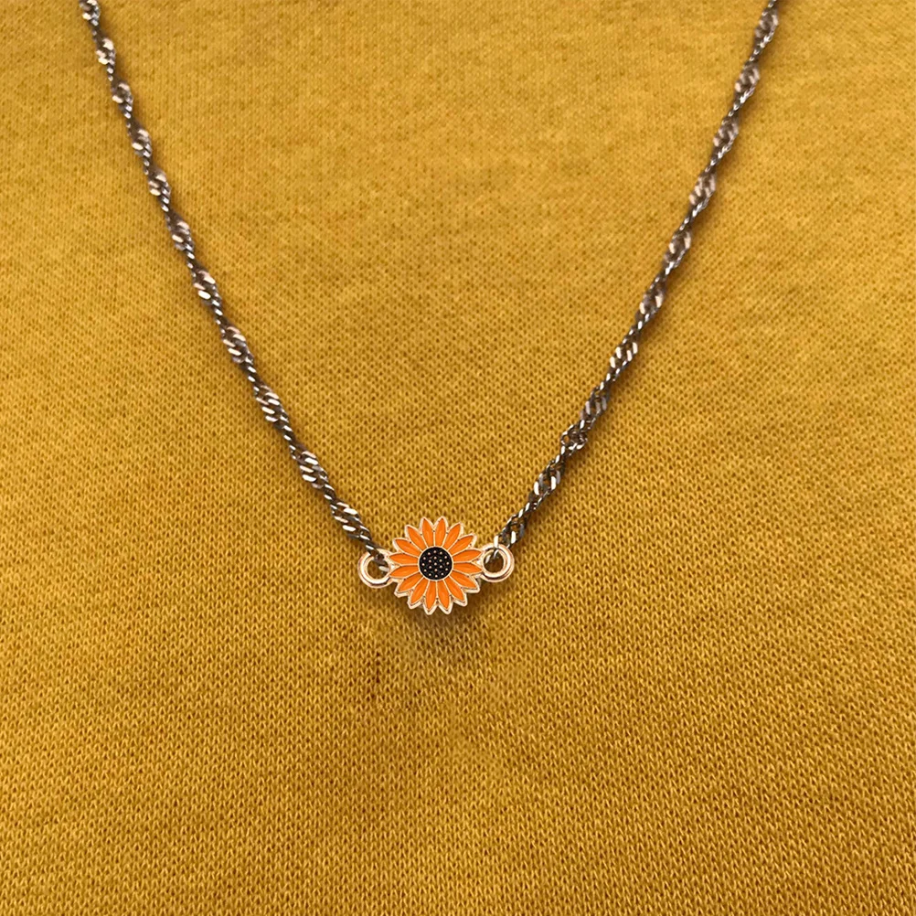 

10Pcs Yellow Daisy Sunflower Double Hole Charms Jewelry Making DIY Necklace Pendant Bracelet Floral Accessories