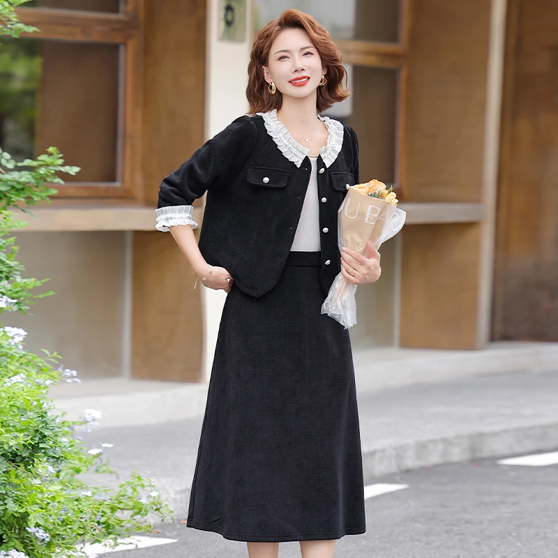 ชุดเซ็ตสองชิ้นสไตล์มิดิสุดหรูสำหรับผู้หญิง สไตล์ใหม่ปี 2025 ฤดูใบไม้ผลิ เวอร์ชั่นเกาหลี ทรงเข้ารูป กลิ่นหอม