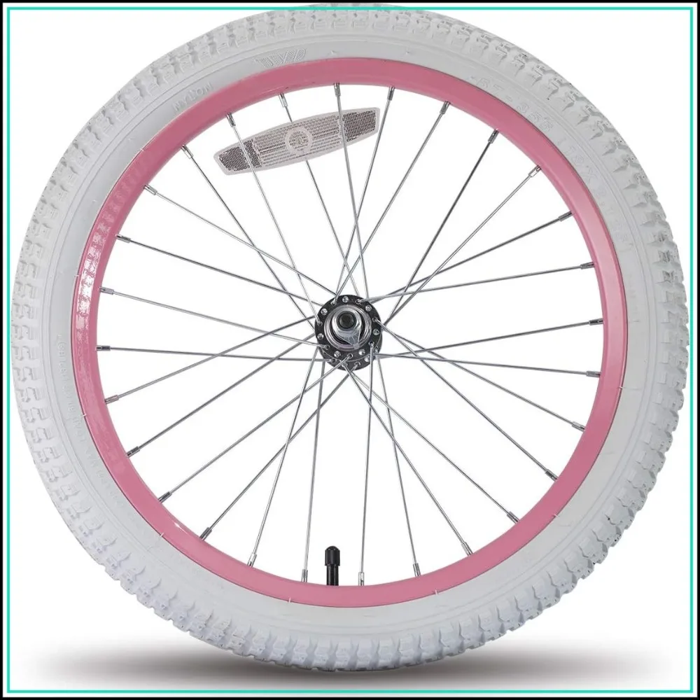

Bicycle Wheels Replacement 12-20 Inch with Solid Air Rubber Tire & Inner Tube Black White