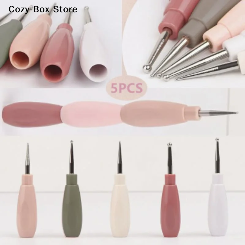 [ZY]5Pcs Interlockable Nail Art Dotting Pen Painting Brush Multicolor Handle Liner Drawing Flower Dotting DIY Manicure Tools[ZY]