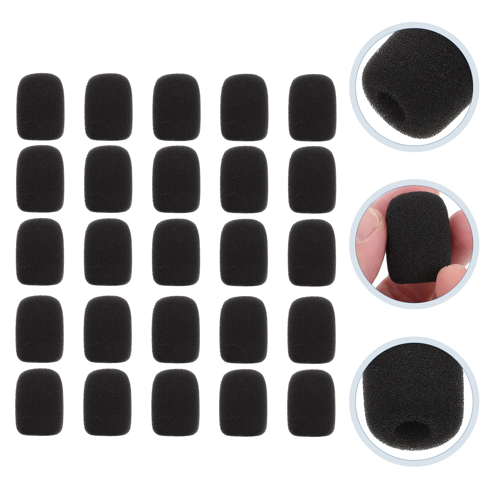 

25 Pcs Clip Microphone Covers Lavalier Case Neckline Accessory Clip-on Sponge Mini