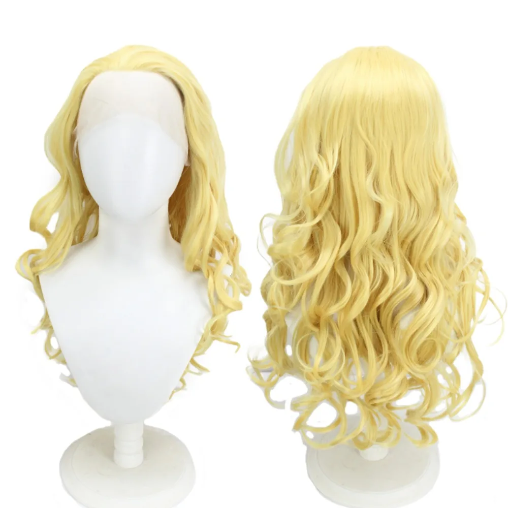 

Jigokuraku Yuzuriha Long Wavy Gold Lace Front Wig Cosplay Hair Gabimaru Wife