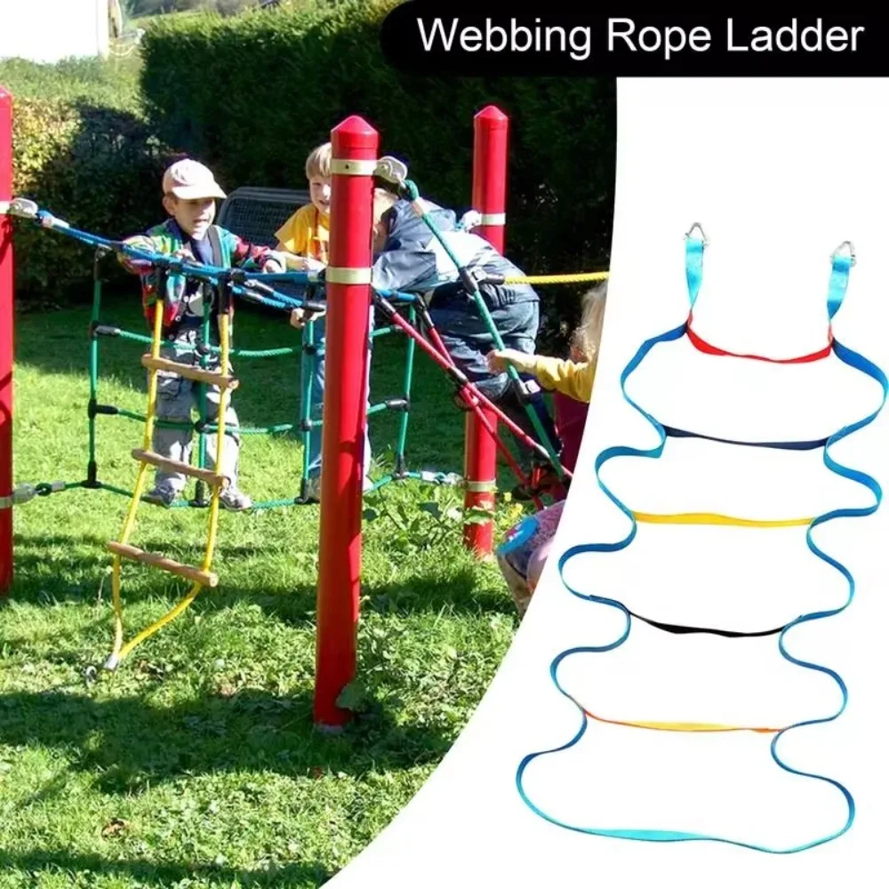 

2-meter 6-speed Color Climbing Ladder with High Load-bearing Webbing Soft Ladder for Outdoor Children's Fun Play Climbing Ladder