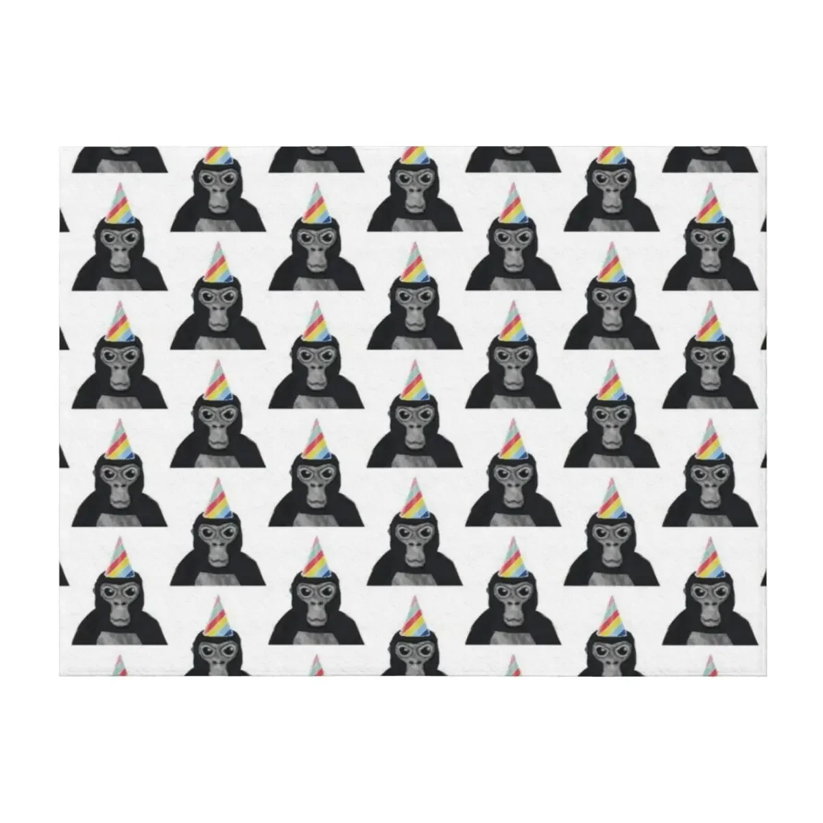 

Gorilla tag monkey with birthday hat Throw Blanket valentine gift ideas Sofas Personalized Gift Picnic Blankets