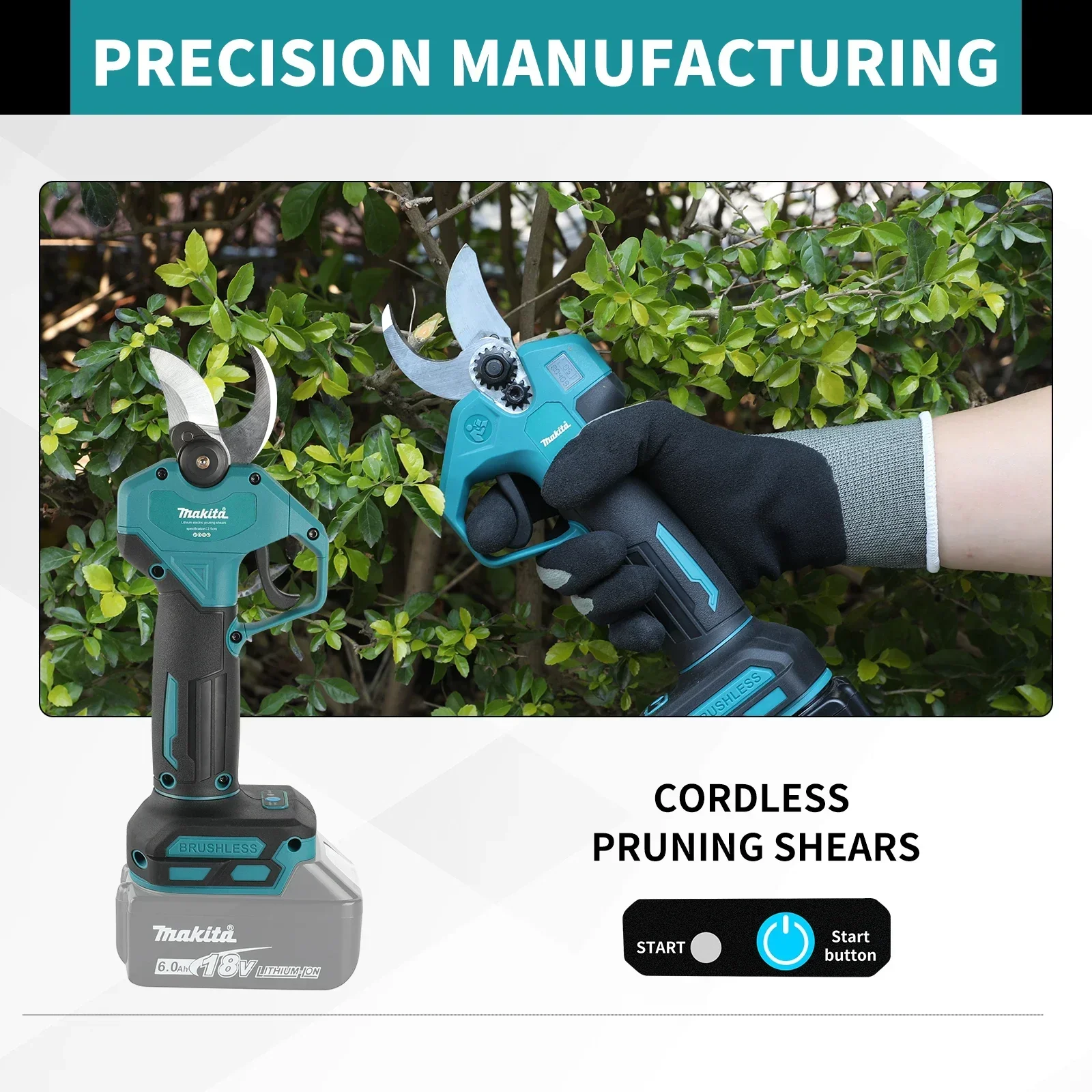 Makita MPP569 Brushless Electric Pruning Shears Garden Tool Cordless Electric Garden Scissors Fruit Tree Branche Cutter
