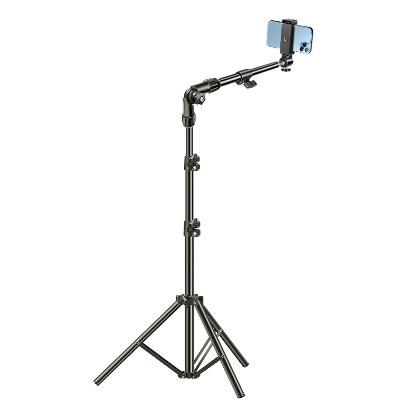Foldable Overhead Tripod for Phone Cold Shoe Ball Head 1/4'' Selfie Stick Mini Holder Bracket for Mobile Phone Camera DSLR